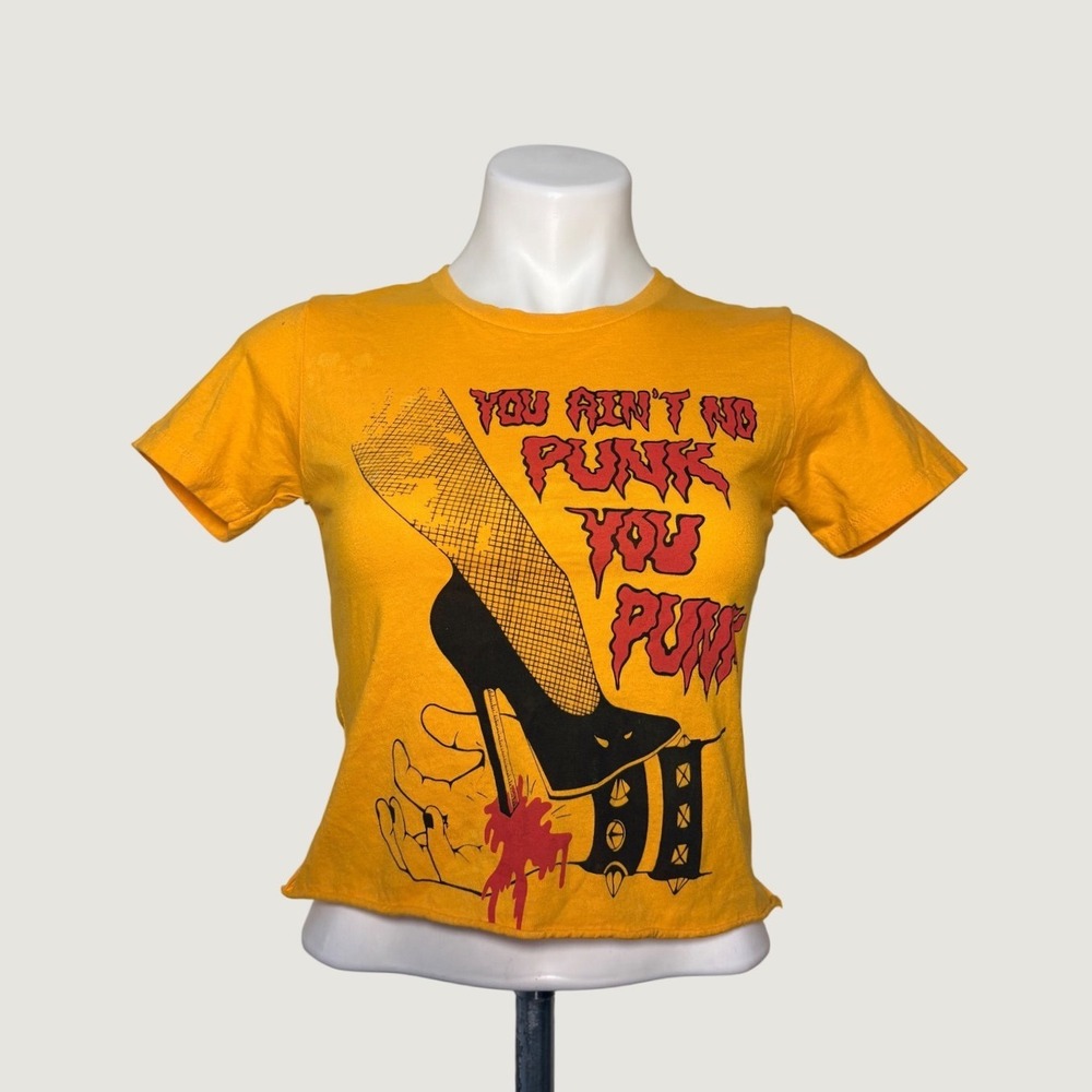 Y2K Next Level You Ain't No Punk You Punk Graphic Crop Baby Tee Scene #15